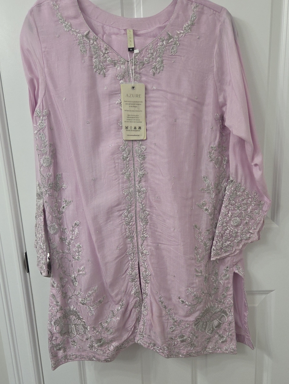 Azure Embroidered Lavender Tunic